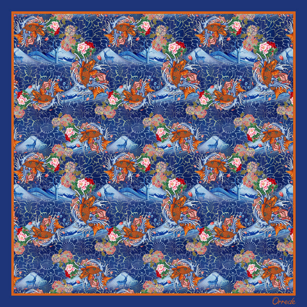 Joyful Koi - 100% Silk Scarf