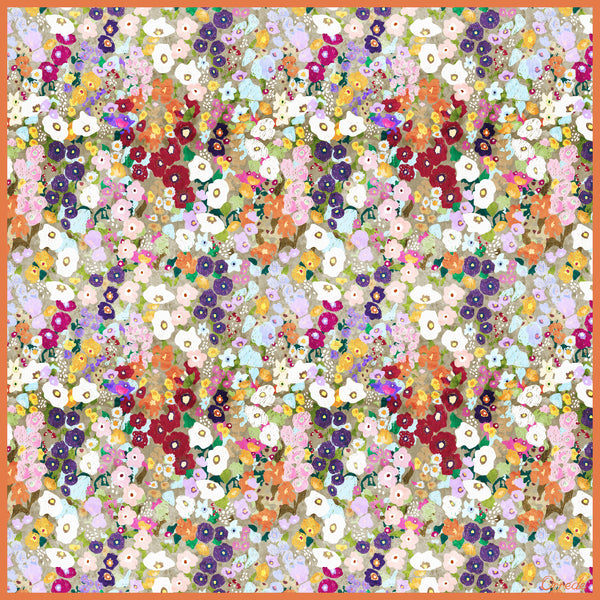 Floral Kaleidoscope - 100% Silk Scarf