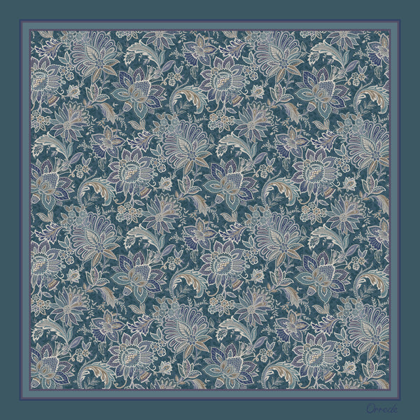 Midnight Botanica - 100% Silk Scarf