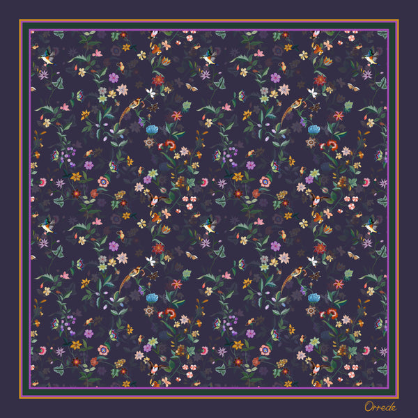Floral Aviary - 100% Silk Scarf