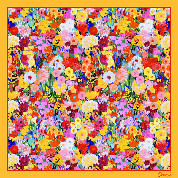 Bloom Frenzy - 100% Silk Scarf