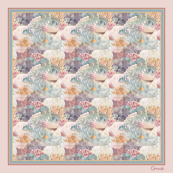 Coral Reef Serenity - 100% Silk Scarf
