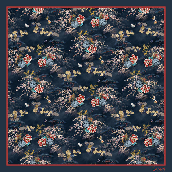 Ethereal Garden - 100% Silk Scarf