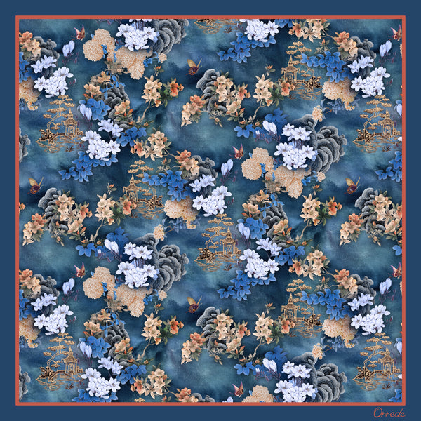 Flourishing Spring - 100% Silk Scarf