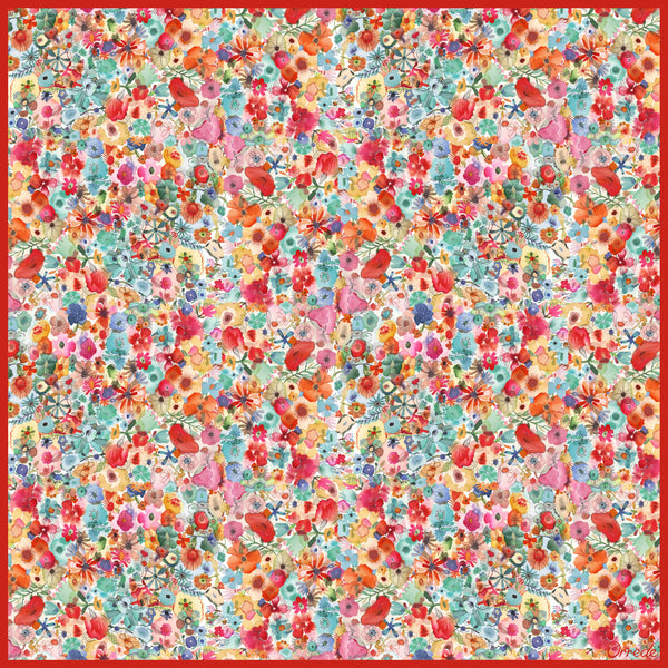 Radiant Bloom - 100% Silk Scarf