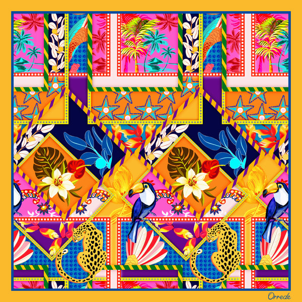 Tropical Kaleidoscope - 100% Silk Scarf