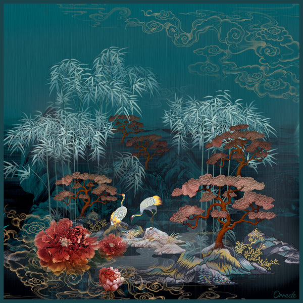 Bamboo Melody - 100% Silk Scarf