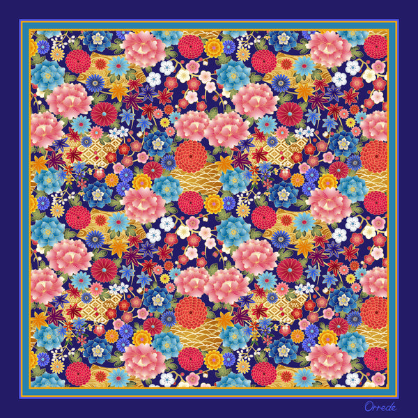Radiant Bloom - 100% Silk Scarf
