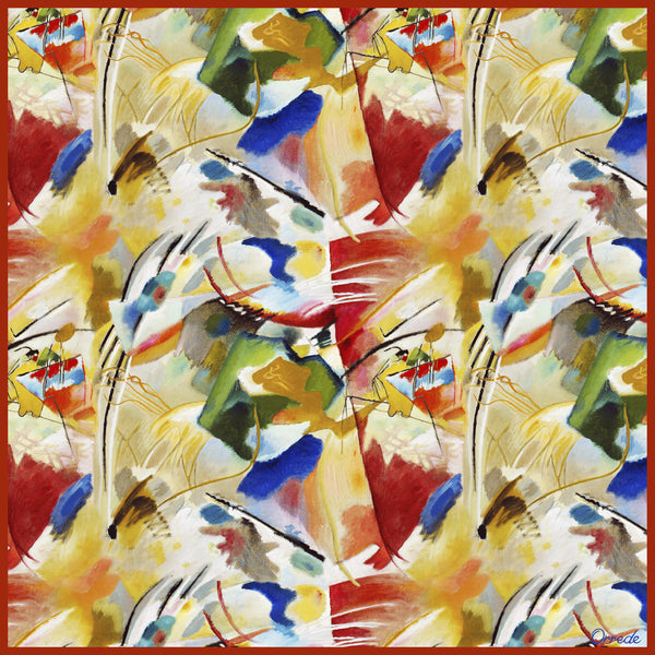 Painting with Green Center-Wassily Kandinsky - 100% Silk Scarf