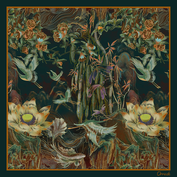 Lotus - 100% Silk Scarf