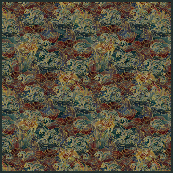 Kirin Tide - 100% Silk Scarf