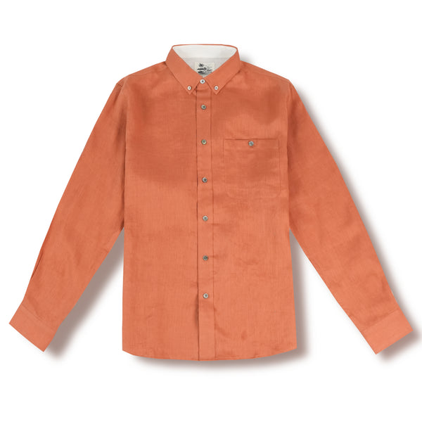 100% LINEN SHIRTS - Orange