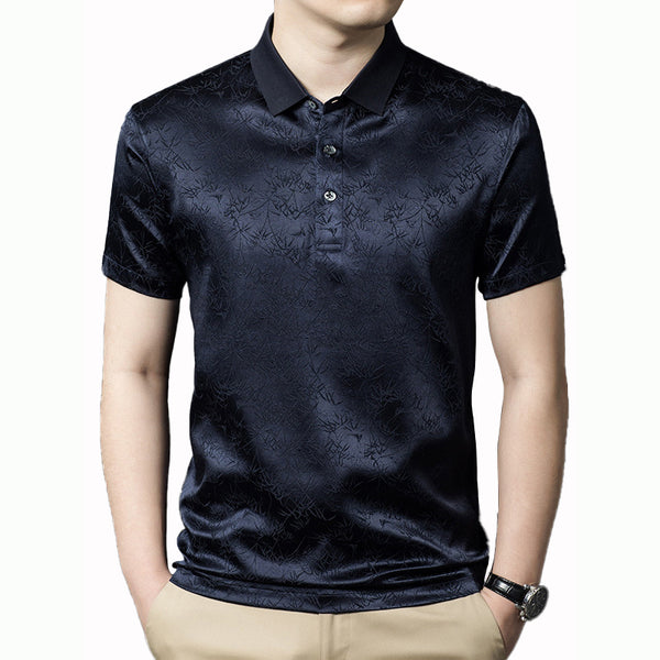 Silk Polo-Midnight Bamboo